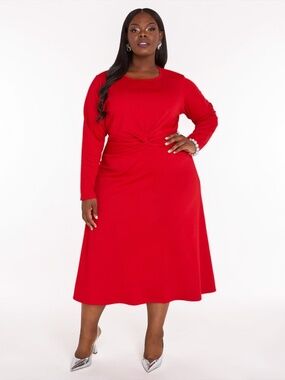 open lace back dress Puff Sleeved Peplum Top – Ashley Stewart main image 0